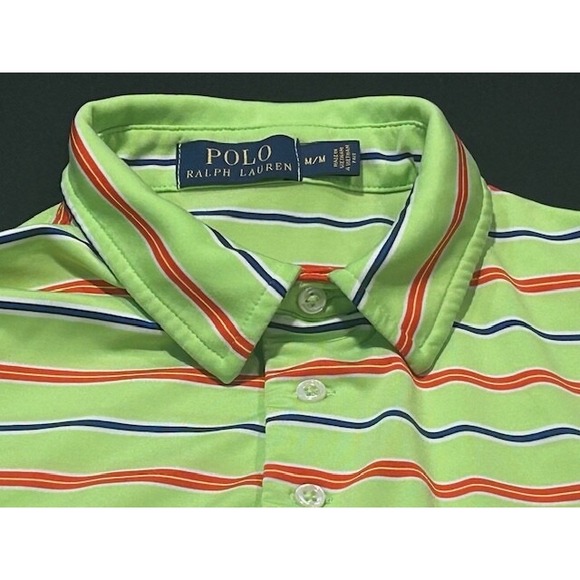 Polo Ralph Lauren Other - Polo Ralph Lauren Men's Striped Polo Shirt Neon Green Blue Pony Short Sleeve - M